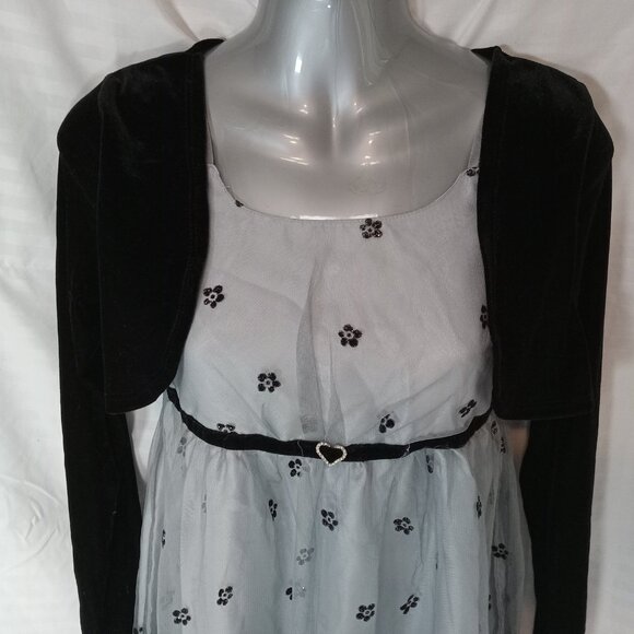 MARC & MADDIE Size 16 Black Fully-Lined Floral Accents Long Sleeve Dress Lace - Picture 6 of 16